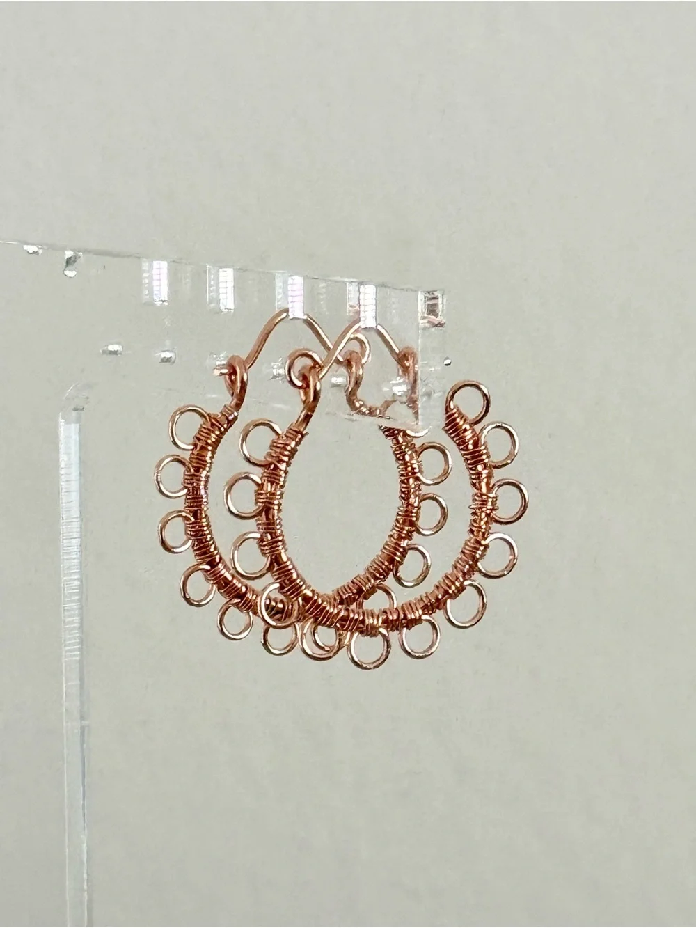 Artisan Multi-Loop Bohemian Copper Hoop Earrings